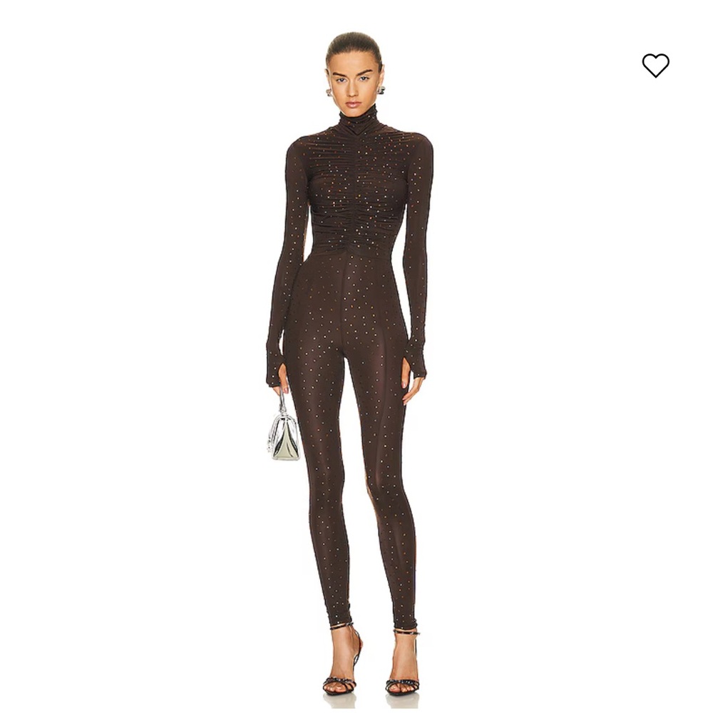 ALEX PERRY
Crystal Cove Turtleneck Long Sleeve Ruched Catsuit